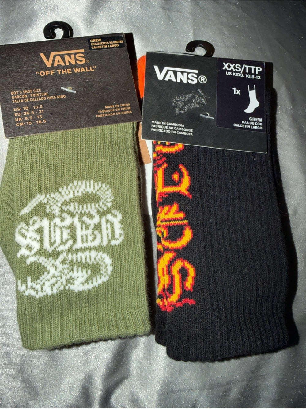 Boys Vans Crew Socks - Olive Green & Black - Pack of 2 1
10.5-13